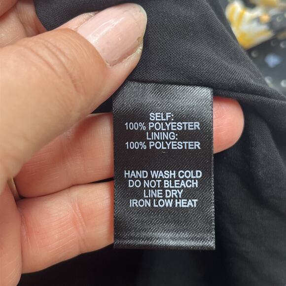 Lulus Y2K Babydoll Floral Chiffon Midi Dress Size Small Black Romantic Fairy - Picture 5 of 15